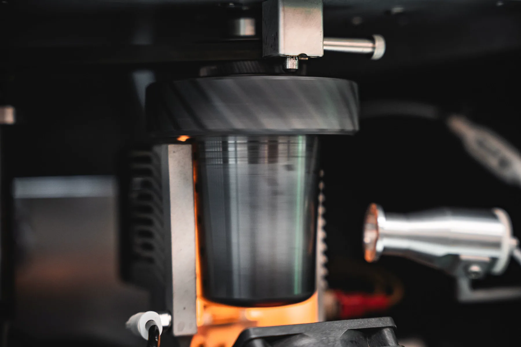 Radiative heating of the rotating vessel